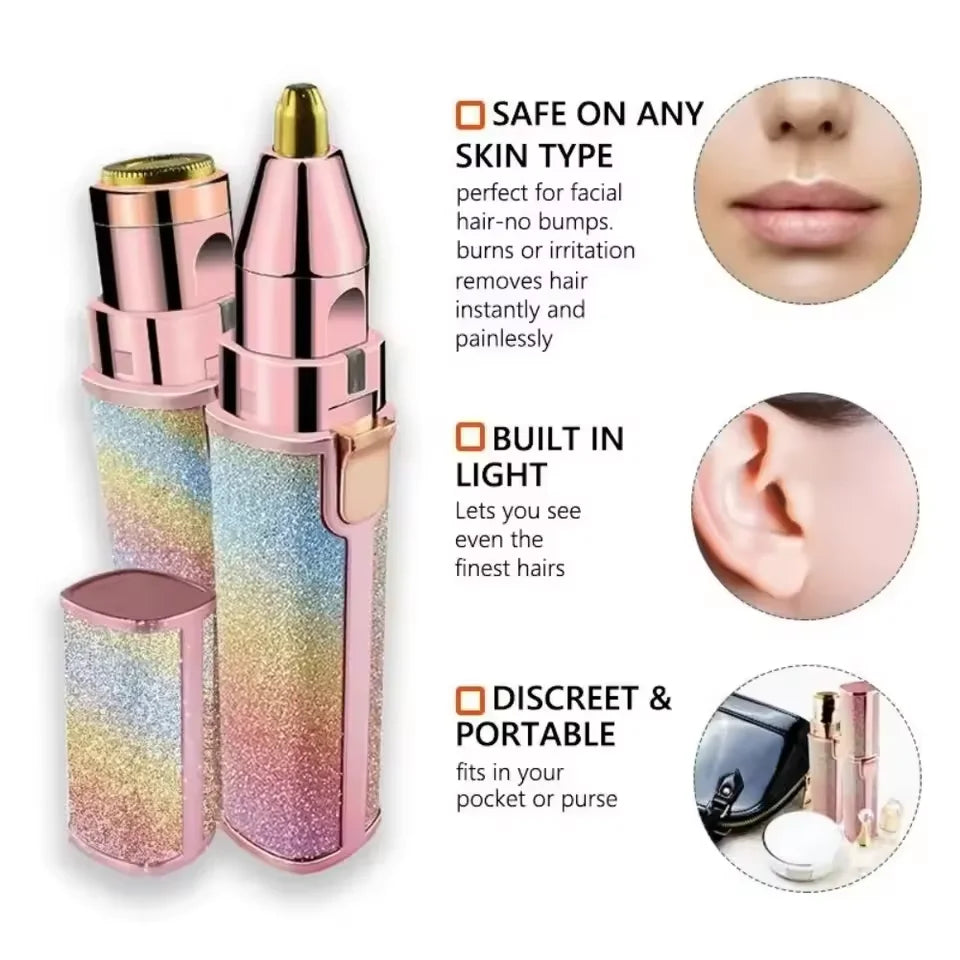 2-in-1 Electric Eyebrow Trimmer & Facial Hair Shaver Women Electric Eyebrow Trimmer Qst