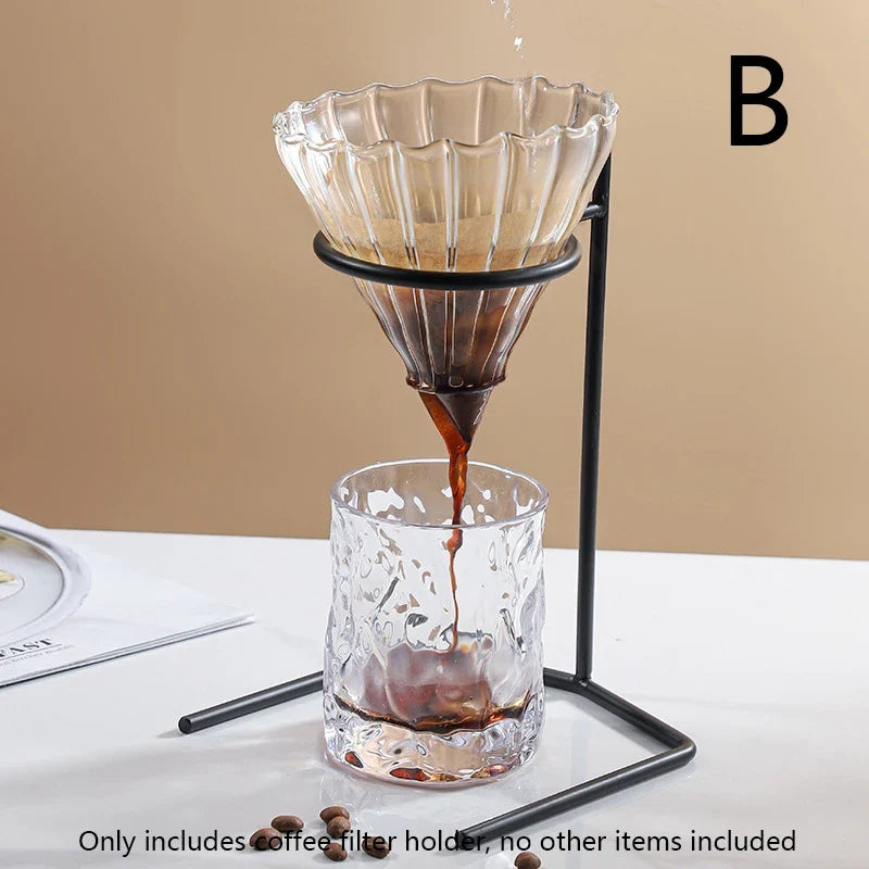 Pour Over Coffee Dripper Stand & Filter Cup Holder | Metal Rack Coffee Dripper Stand Qme B