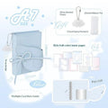 Angel Wings PU Leather 3-Fold Binder Journal Notebook Binder Journal Notebook Qme B