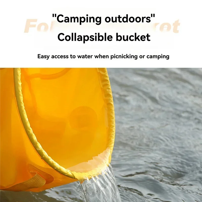 Collapsible 5 Gallon Bucket with Handle | Portable Outdoor Collapsible Outdoor Bucket Qme Yellow 20L