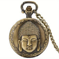 Tibetan Buddhist Temple Quartz Pocket Watch with Chain Pocket Watch Qme Bronze