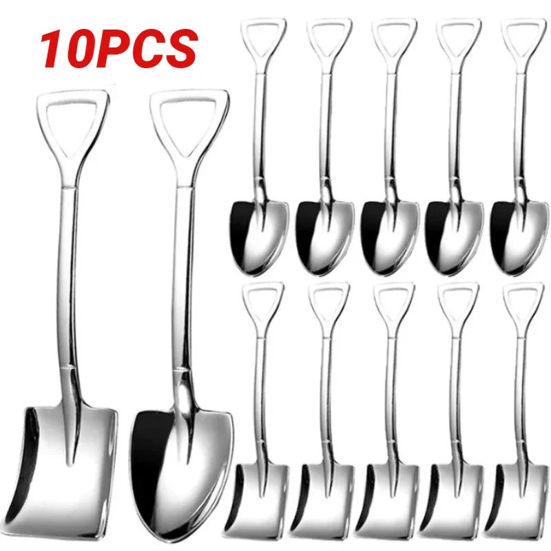 Stainless Steel Shovel Spoon – Coffee, Tea & Dessert Cutlery Dessert Spoon Qme