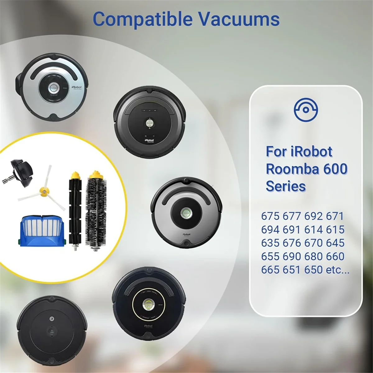Roomba 600 Series Replacement Parts Kit – Brushes & Filters Vacuum Replacement Parts Qst