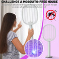 Rechargeable Folding Mosquito Swatter 2-in-1 Bug Zapper Trap Electric Mosquito Swatter Qme as show
