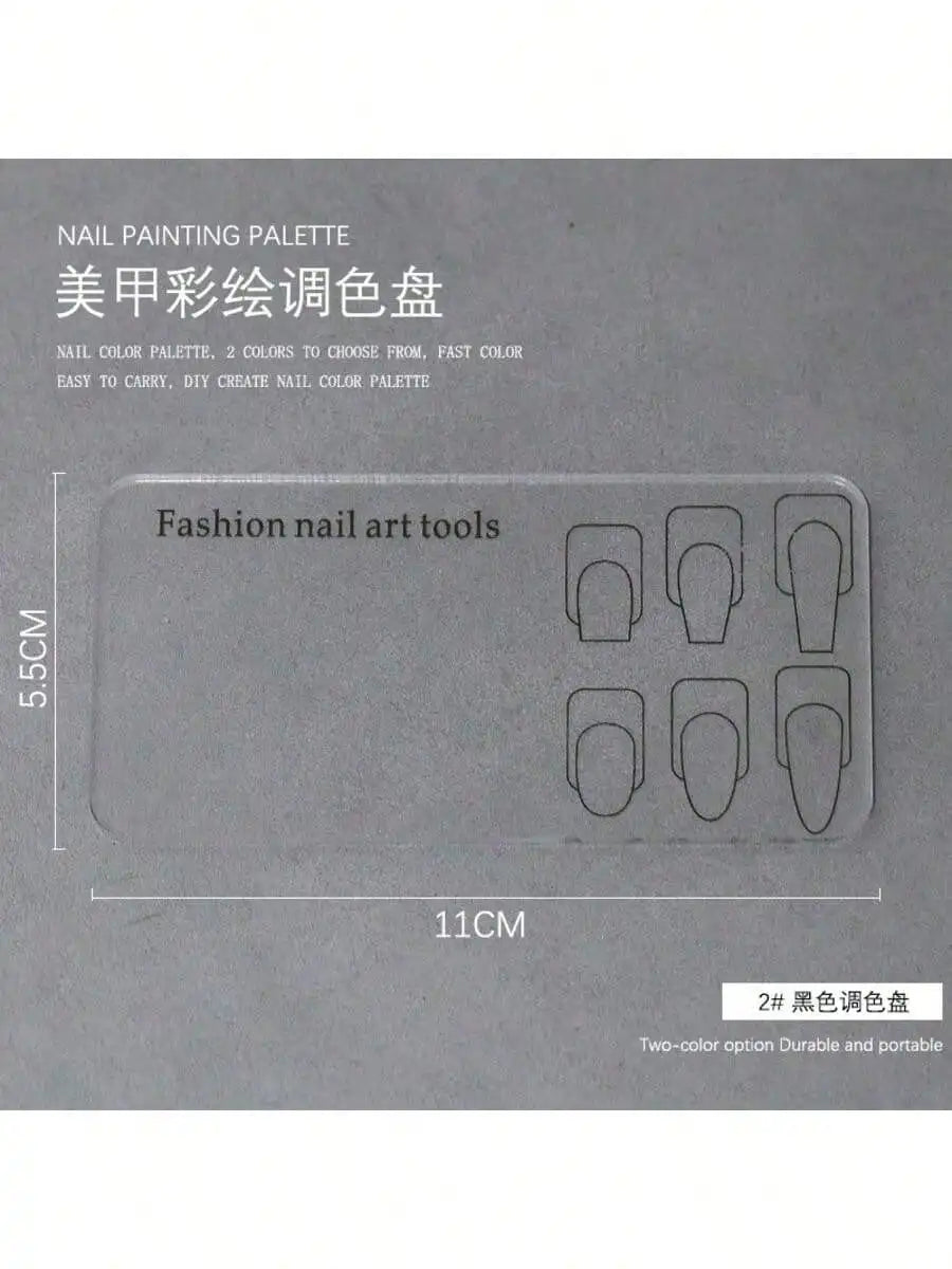 Nail Art Practice Palette – Transparent Reusable Stencils Nail Art Palette Qme black