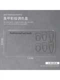 Nail Art Practice Palette – Transparent Reusable Stencils Nail Art Palette Qme black