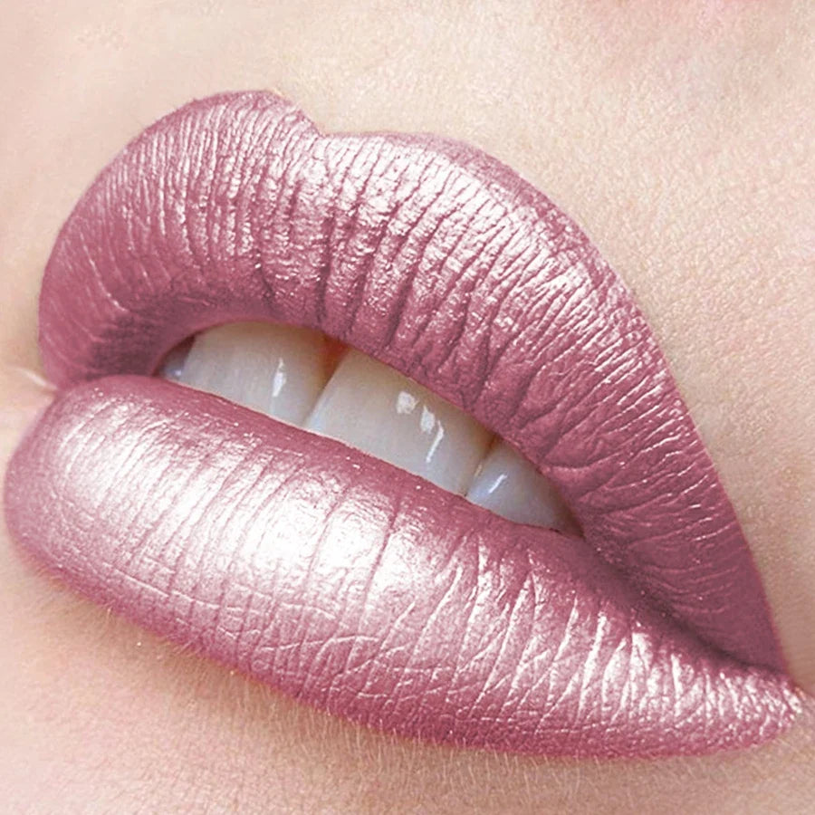 7-Color Metallic Sparkling Lipstick – Hydrating Red & Pink Metallic Lipstick Qme