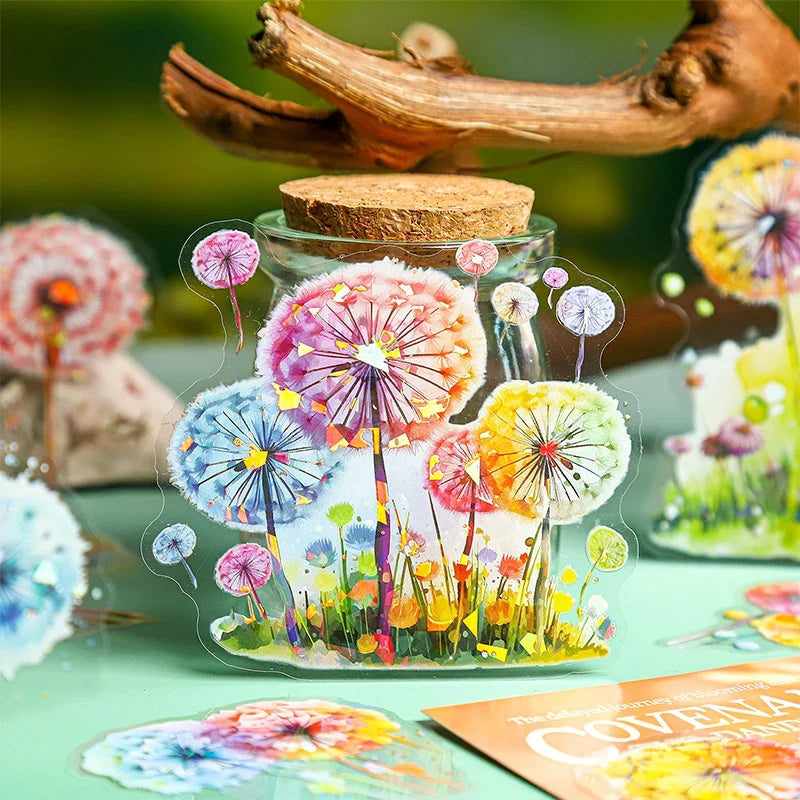 Dandelion PET Stickers for Scrapbooking, Journals & Crafts Decorative Craft Stickers Qme