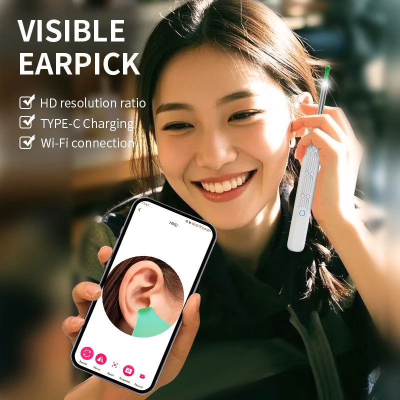 Wireless Visual Ear Cleaner – 1080P HD Camera WiFi Earpick Visual Ear Cleaner Qst