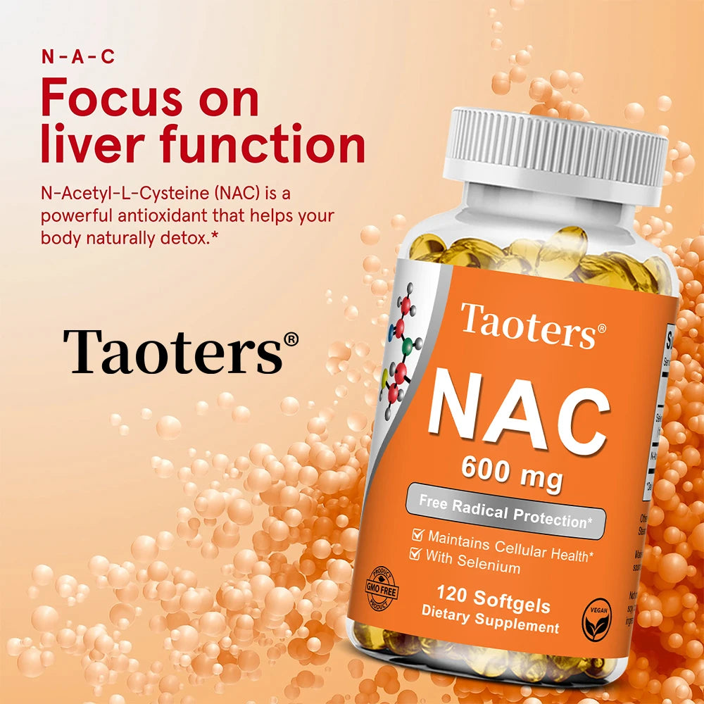 NAC Capsules 600mg – Antioxidant, Skin & Immune Support Dietary Supplement Qst