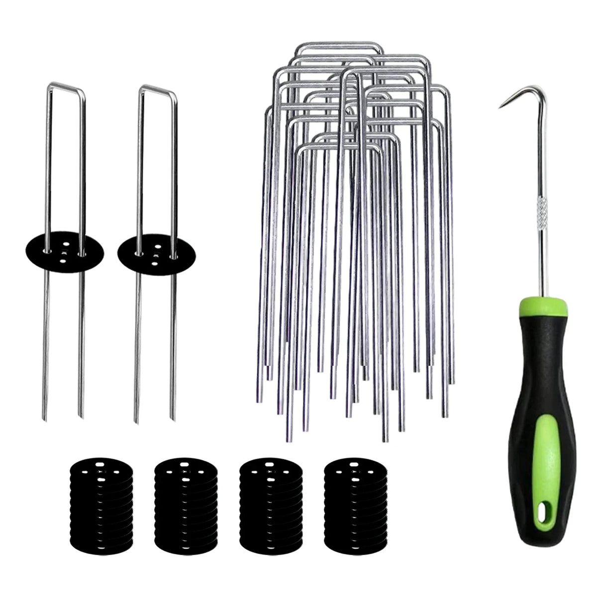 U-Shaped Galvanized Landscape Stakes – Heavy Duty Garden Nails Landscape Staples Qme B