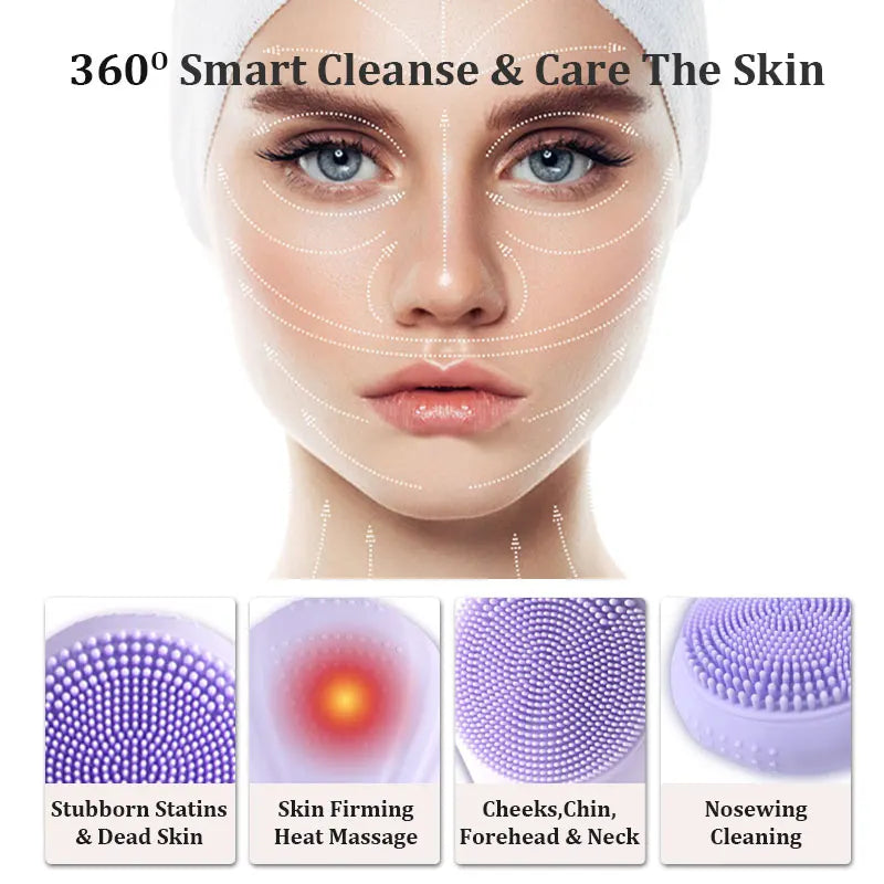 VIMYSHOW Sonic Facial Cleansing Brush – IPX7 Waterproof USB Facial Cleansing Brush Qst