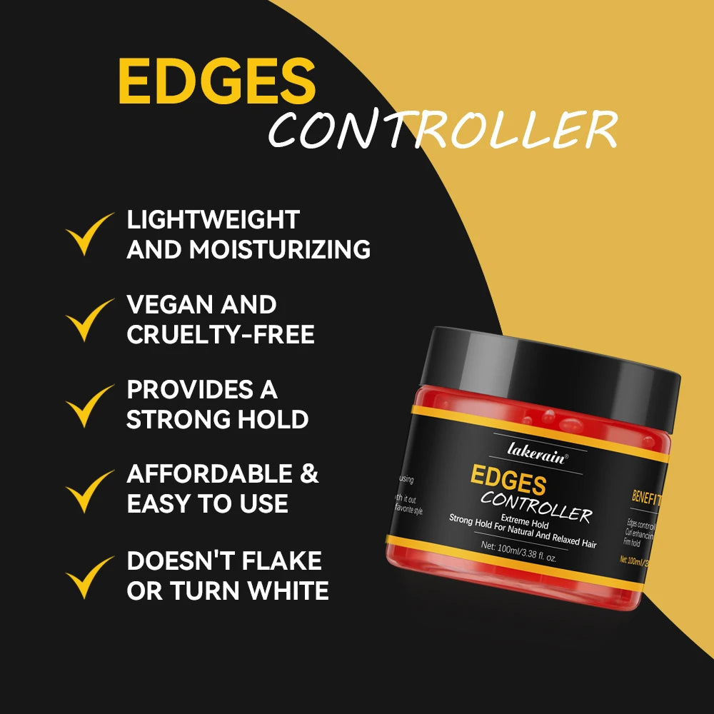Lakerain Edge Control Hair Gel – Strong Hold, Non-Greasy 100ml Edge Control Gel Qst
