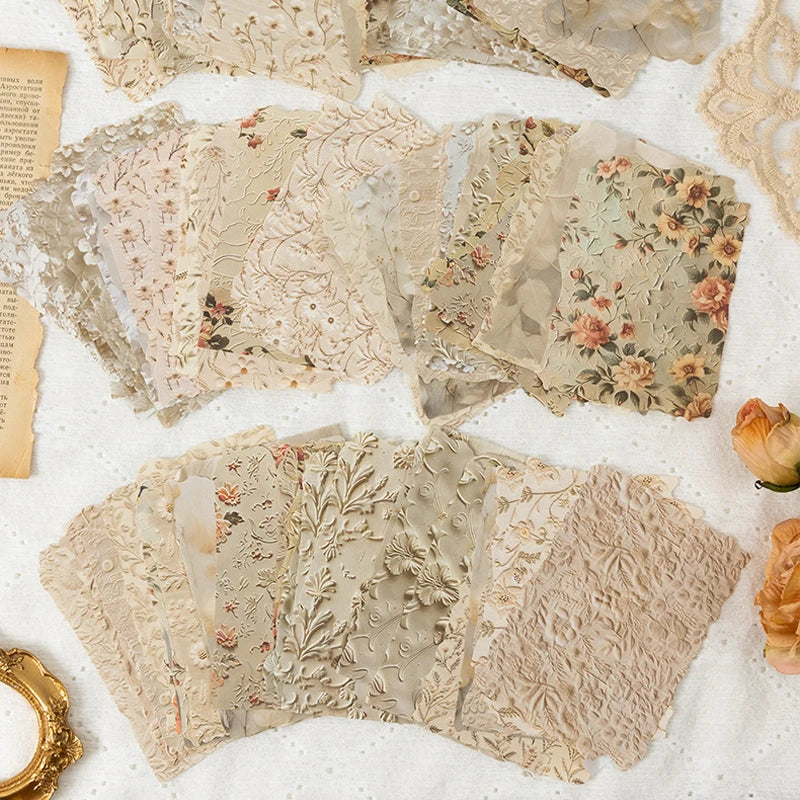 Vintage Distressed Floral Scrapbook Paper | Junk Journal Scrapbook Paper Qme