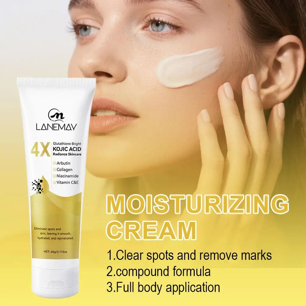 4X Glutathione & Kojic Acid Face Cream – Even Skin Tone Brightening Face Cream Qme
