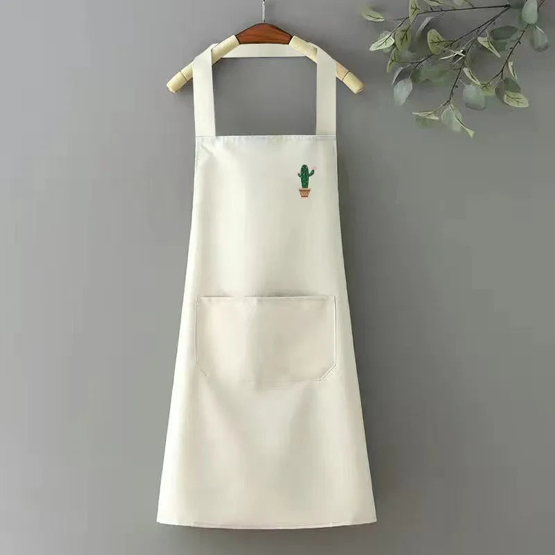 Waterproof PVC Tattoo Work Apron – Neck Strap & Pockets Work Apron Qme Lvory