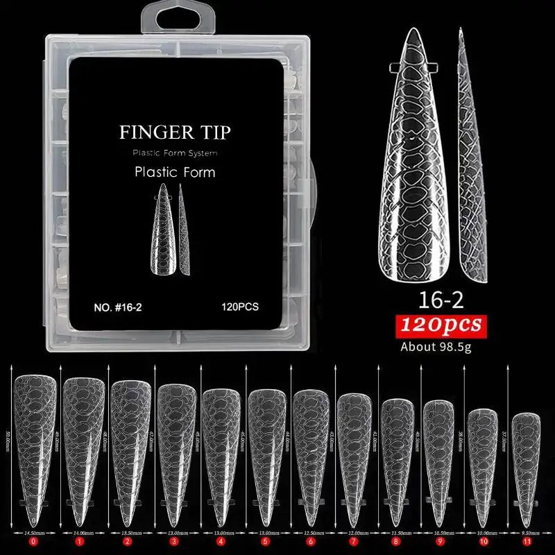 Clear Curved Stiletto False Nail Tips Eagle Claw 120/140 Pcs False Nail Tips Qst A16