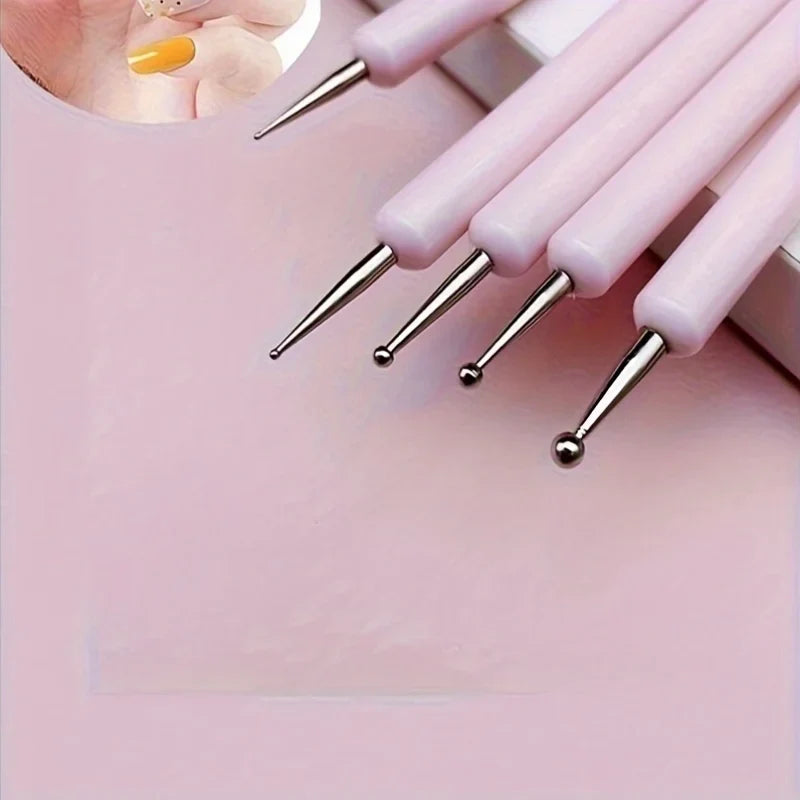 Nail Art Dotting Tools – 5pc Double-Ended Stylus Pen Set Nail Art Dotting Set Qme
