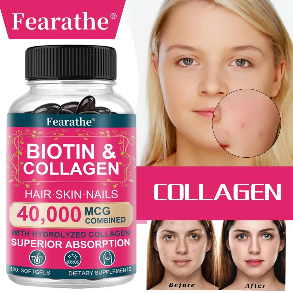 Biotin Collagen Hyaluronic Acid Keratin Hair Skin Nails – 120 Caps Hair & Beauty Supplement Qst