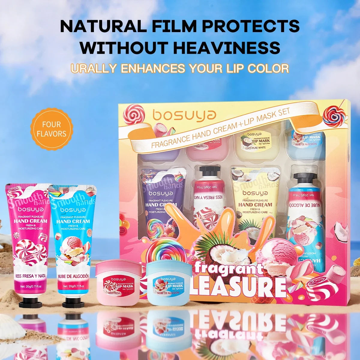 Fragrant Hand Cream & Lipstick Set – Deep Moisturizing Lip Care Hand & Lip Care Set Qme