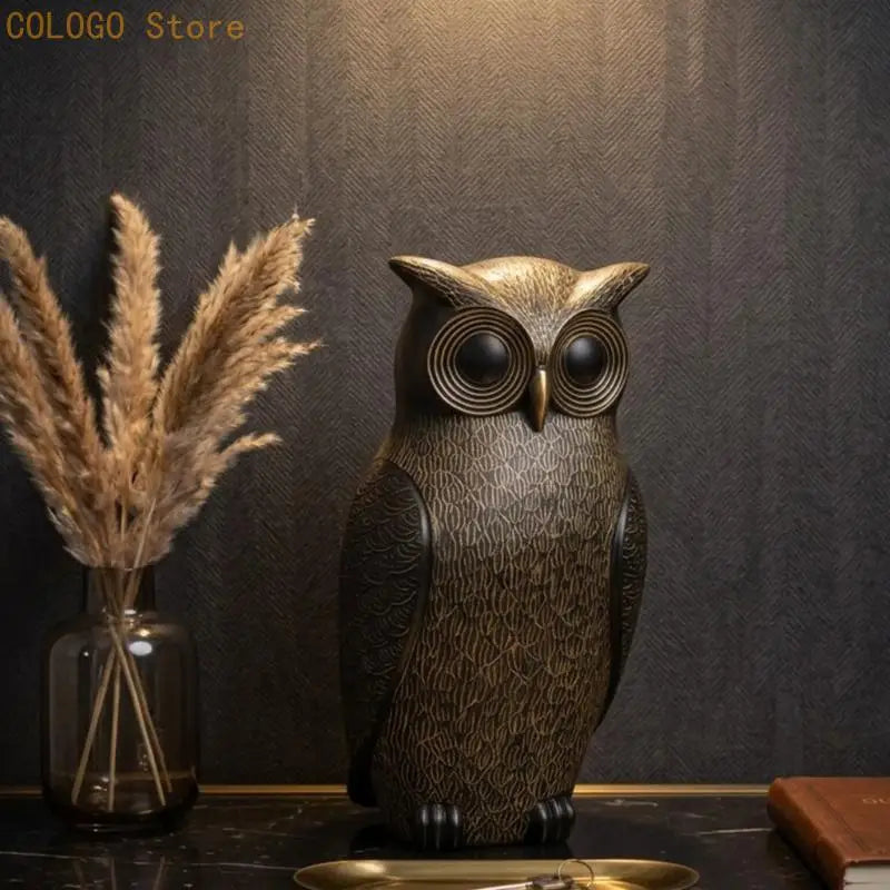 Owl Resin Bird Figurine Statue – Home Decor & Gift Decorative Figurine Qme
