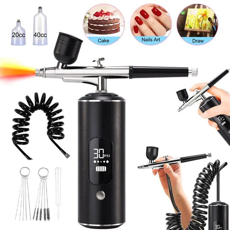 Mini Rechargeable Airbrush Compressor for Art, Craft & Cake Airbrush Compressor Kit Qme