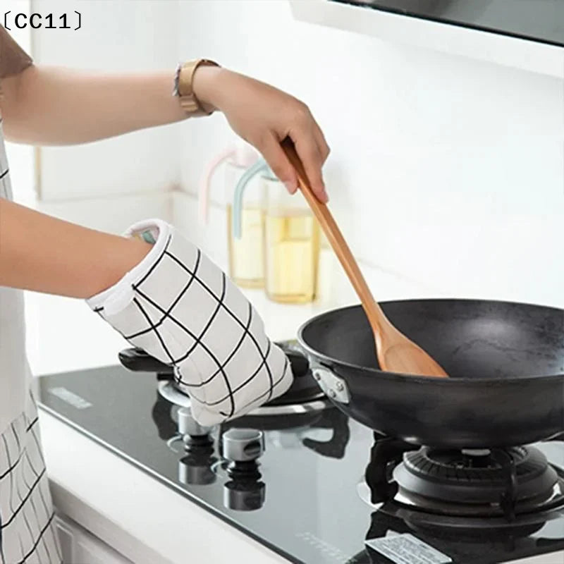 Insulated Heat-Resistant Oven Gloves – Thickened Kitchen Mitts Oven Mitts Qme