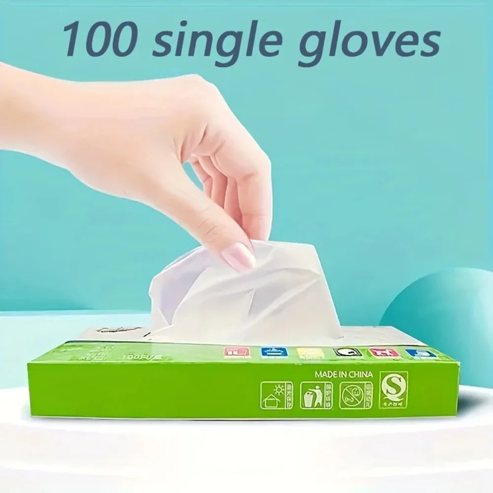 Clear PE Food Safe Gloves – Reusable, 100 Pack, One Size Food Safe Gloves Qme