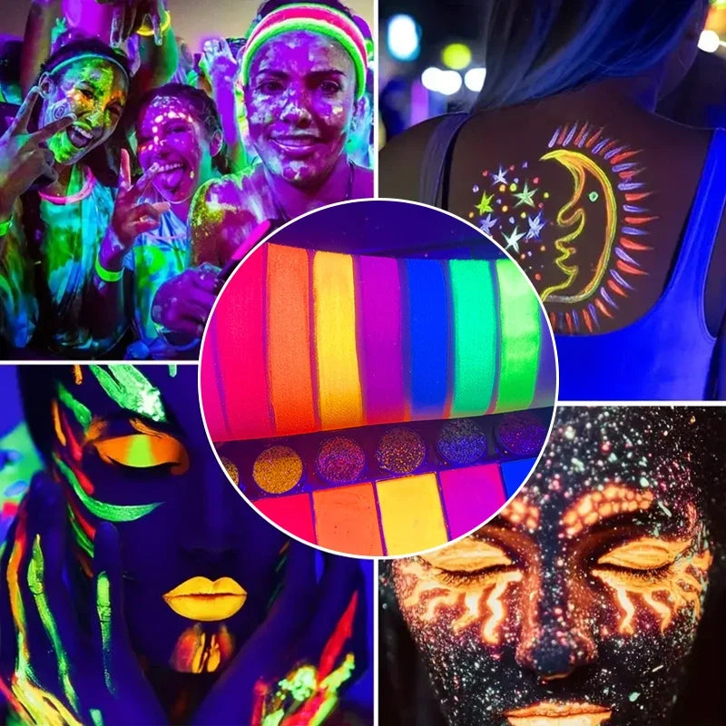 42-Color Water-Soluble Face & Body Paint Set with Brushes Face & Body Paint Kit Qme