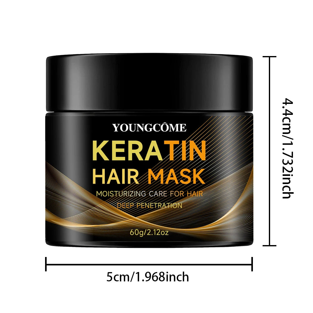 YOUNGCOME Keratin Vitamin Hair Mask – Deep Conditioning Treatment Hair Conditioning Mask Qst 60G