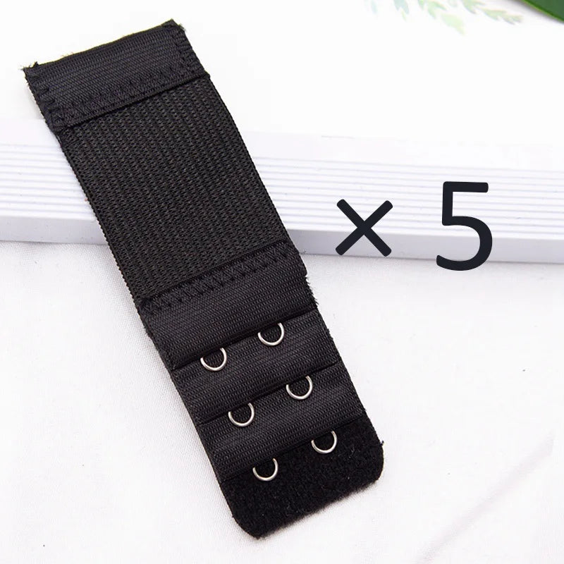 Women's Bra Extender Elastic Hook Clip & Strap Expander Bra Extender Qme black one size