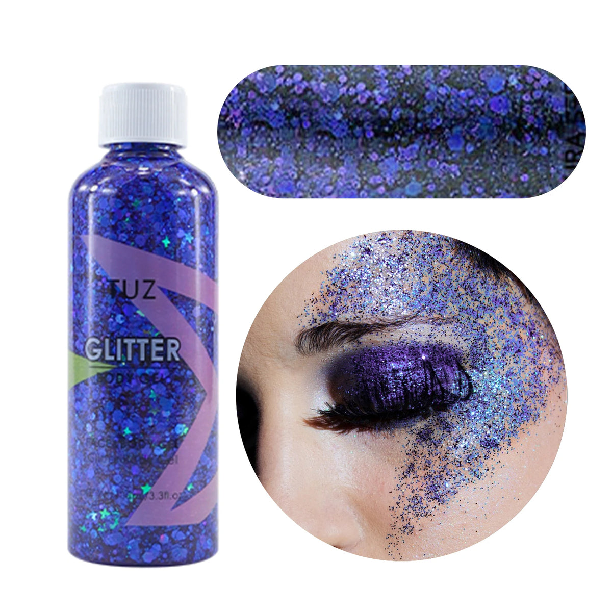 Waterproof Glitter Gel – Body, Face & Hair Festival Makeup Body Glitter Gel Qst 0747 02