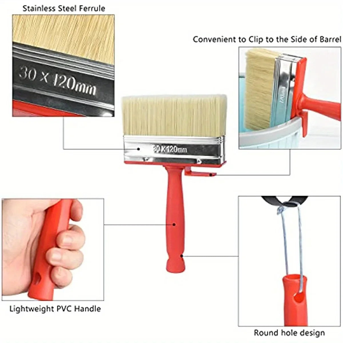 Large Paint Brush – Smooth Even Coverage for Walls, Doors & Wood Paint Brush Qme