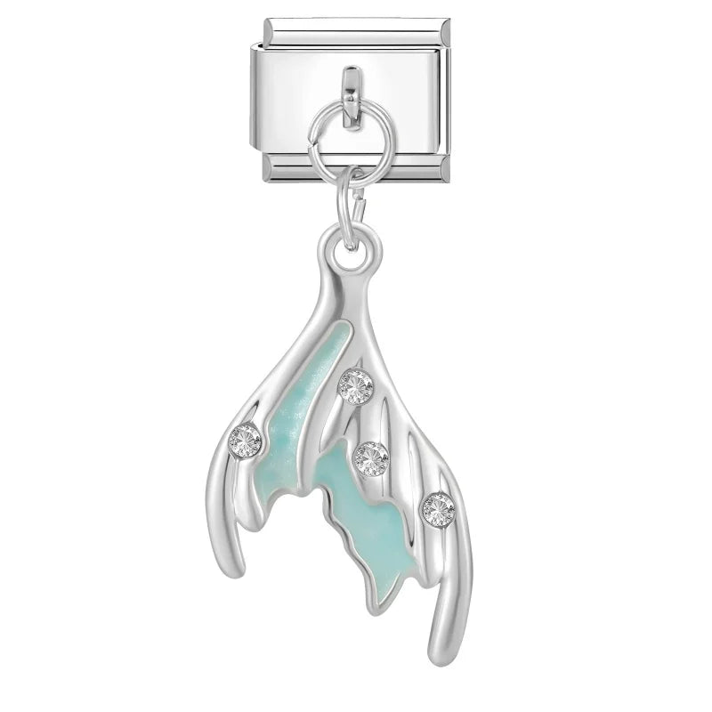 Zircon Crystal Italian Charm Link – Stainless Steel Bracelet Charm Bracelet Link Qme Style 29