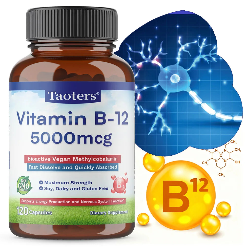 Vitamin B12 5000mcg Vegan Methylcobalamin Capsules Vitamin Supplement Qst