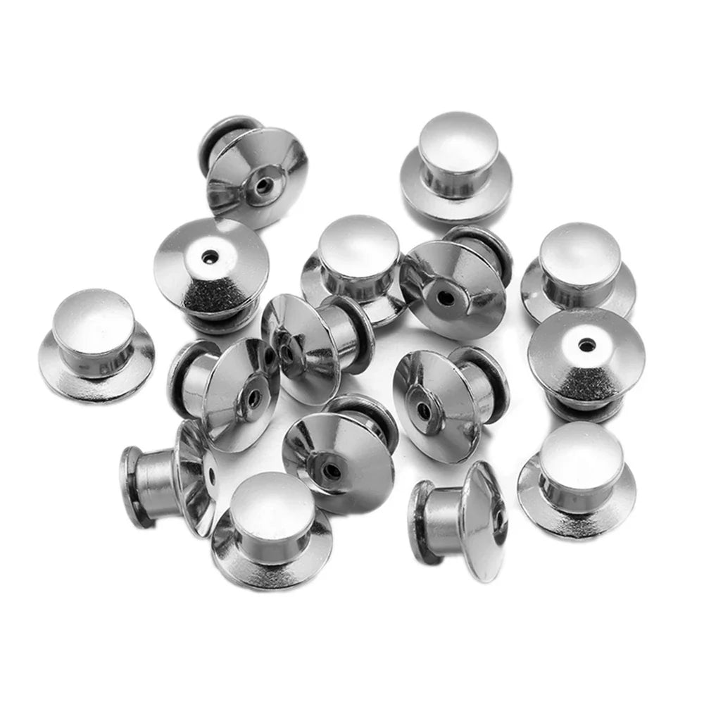 Metal Locking Pin Backs Keeper Clasp Caps for Brooches – 10/30pc Pin Keeper Clasps Qme Rhodium 30 Pieces