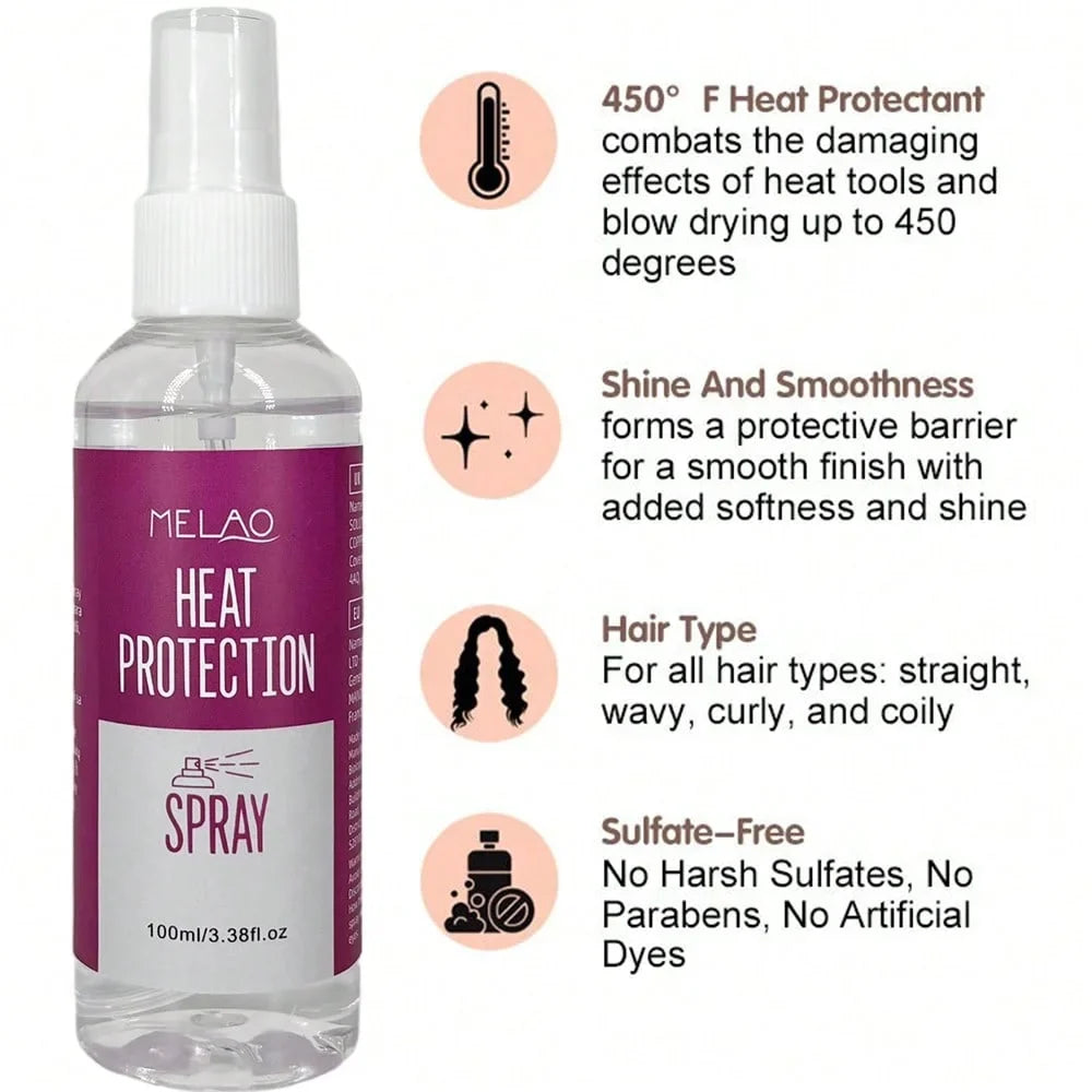 MELAO Heat Protectant Spray – Flat Iron & Curling Guard Heat Protectant Spray Qme