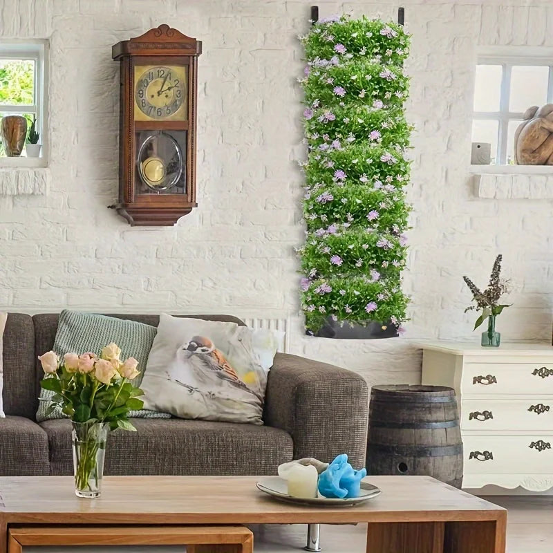 7-Pocket Vertical Wall Planter – Hanging Herb & Flower Pots Vertical Wall Planter Qme