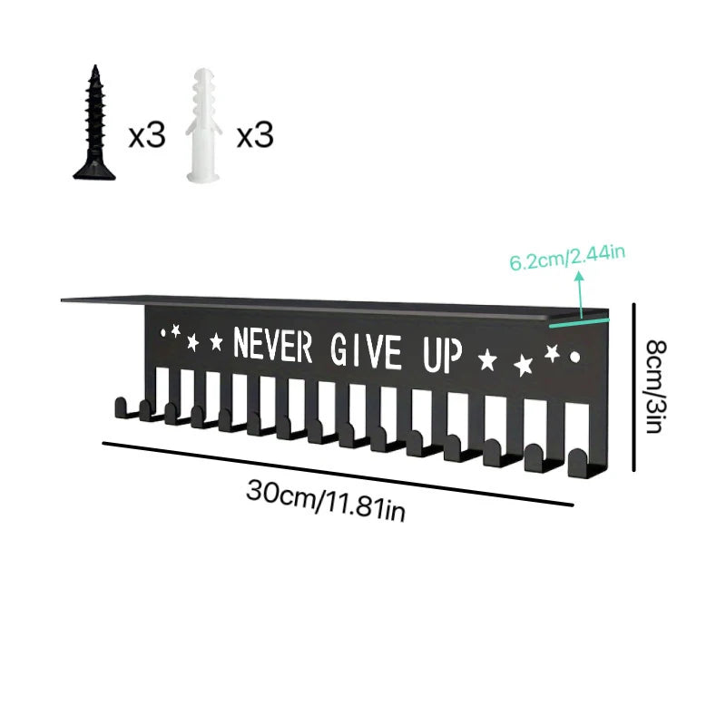 Wall Mounted Metal Medal Display Rack – Large Capacity Hanger Medal Display Rack Qst