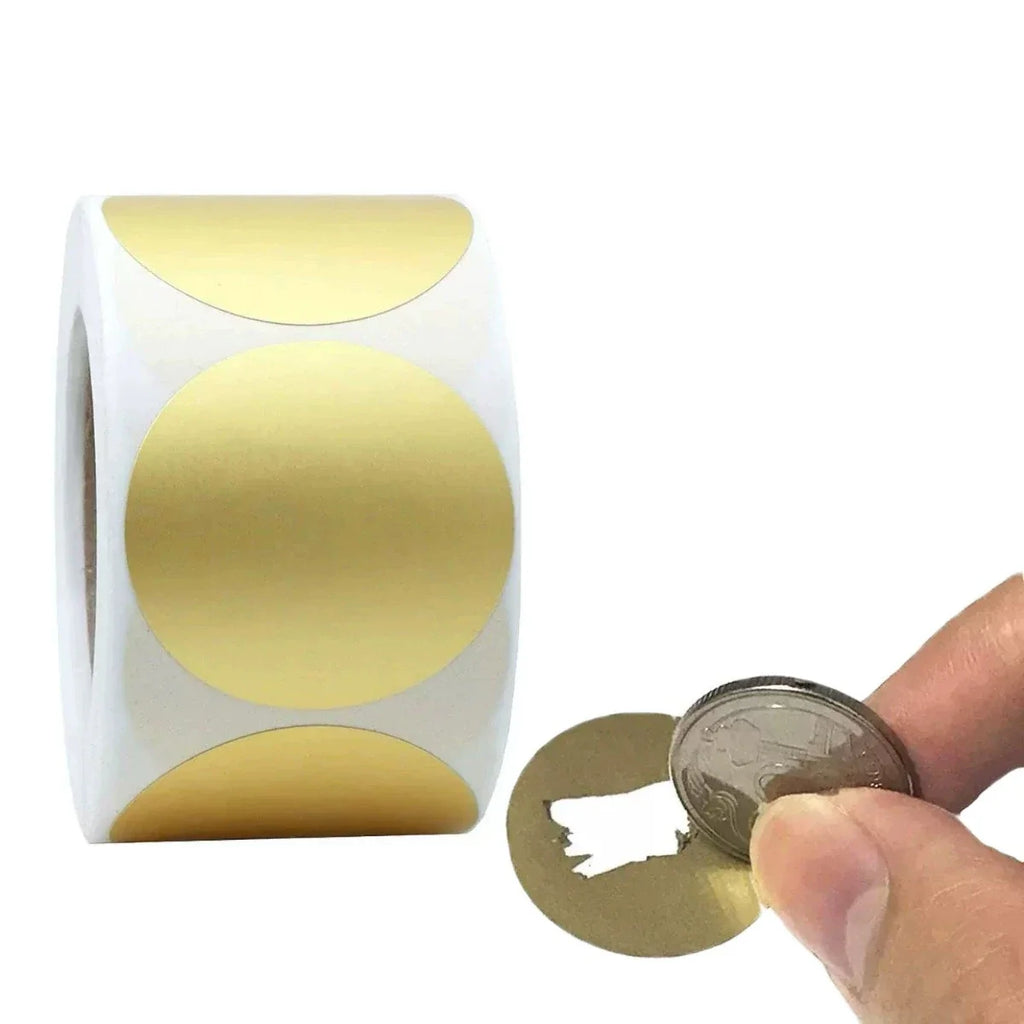 300pcs Round Gold Silver Scratch Label Stickers | Self-Adhesive Scratch Label Stickers Qme