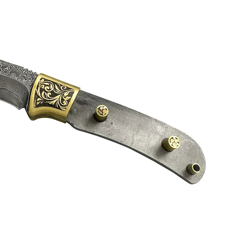 Swayboo Damascus Steel Fixed Blade Knife Blank DIY Billet Damascus Knife Blank Qst
