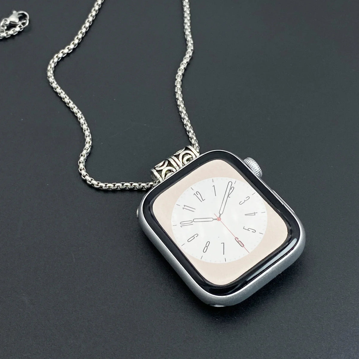 Retro Long Watch Necklace Chain Pendant – Stainless Steel Watch Necklace Pendant Qme