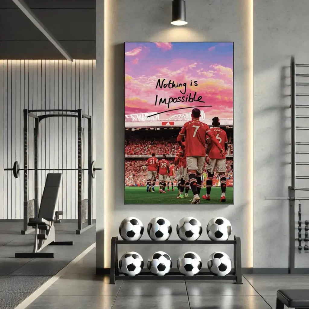 Football Canvas Wall Art – Motivational Quotes Gym & Office Canvas Wall Art Qst