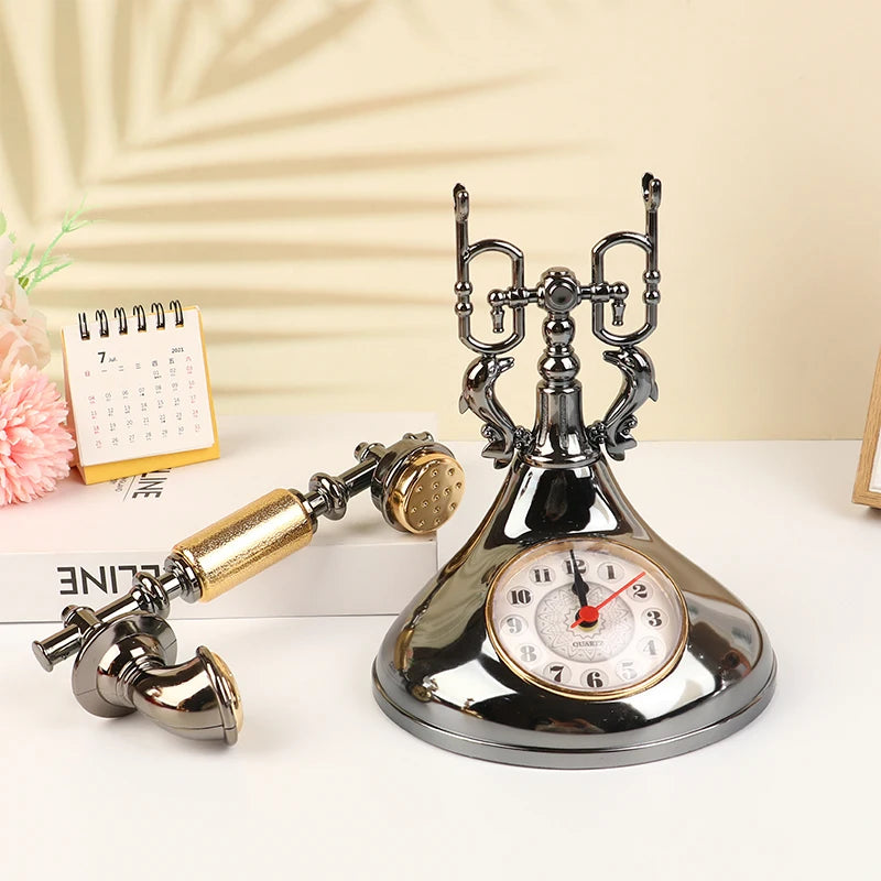 European Retro Pendulum Alarm Clock – Desktop Décor Ornament Decorative Alarm Clock Qst