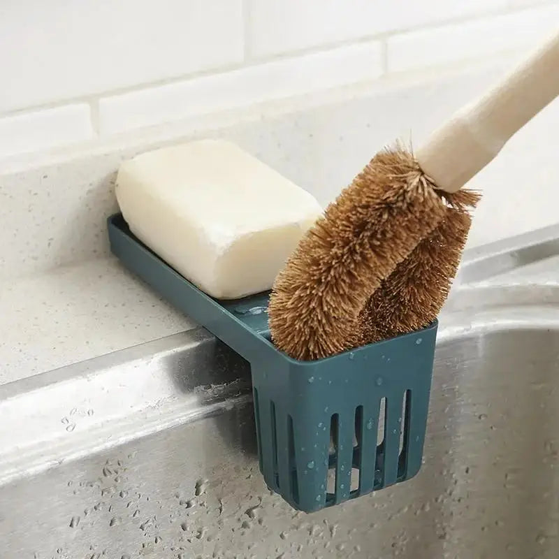 Suction Cup Sink Shelf Sponge Holder & Drain Rack Sink Organizer Rack Qme
