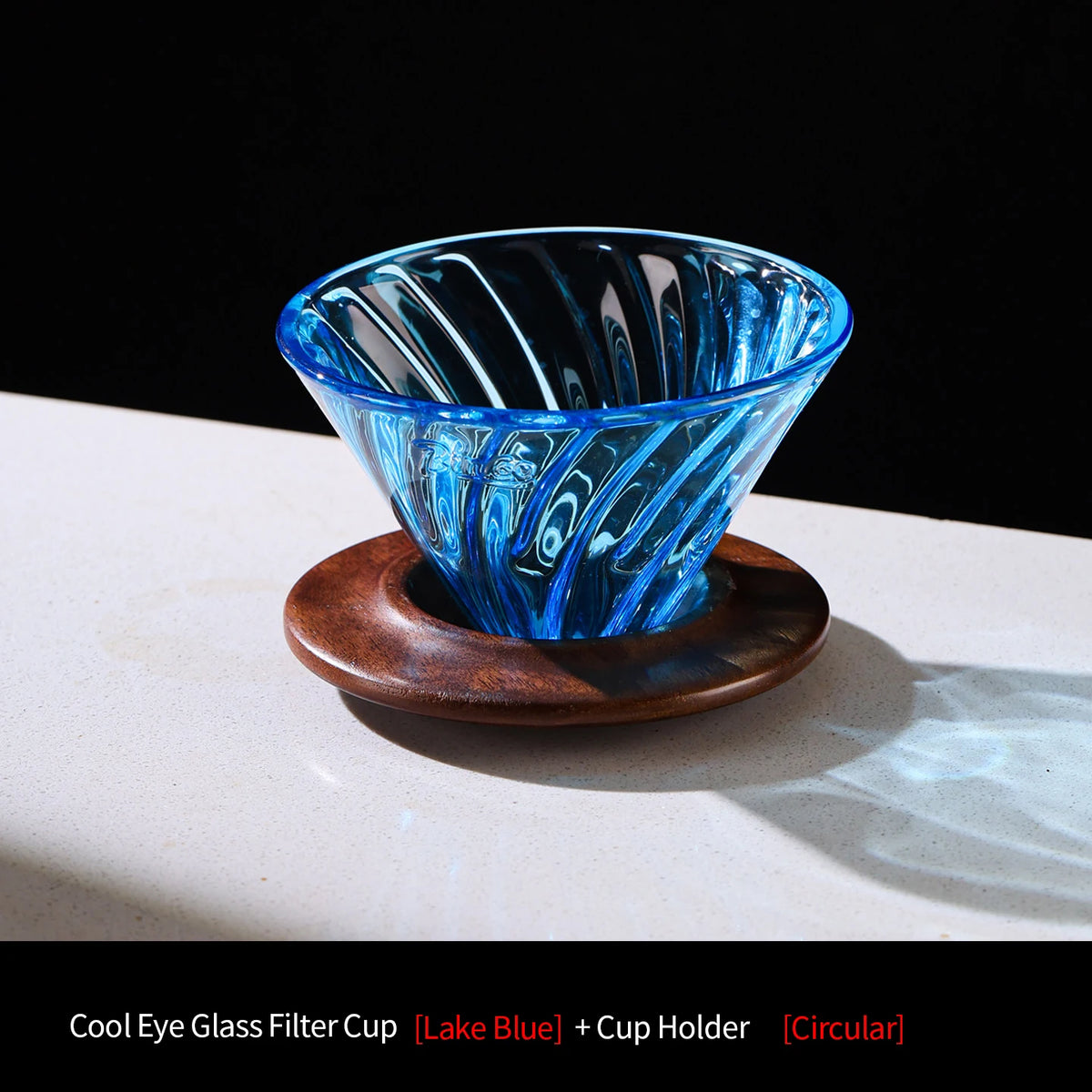 Purple Borosilicate Glass Pour Over Coffee Dripper & Wood Base Pour Over Dripper Qst army green