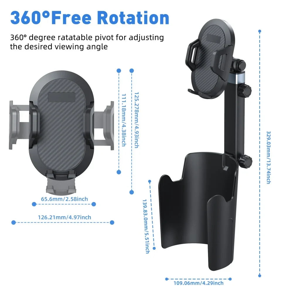 Car Cup Holder Phone Mount 360° Rotation | Qme Car Phone Mount Qme