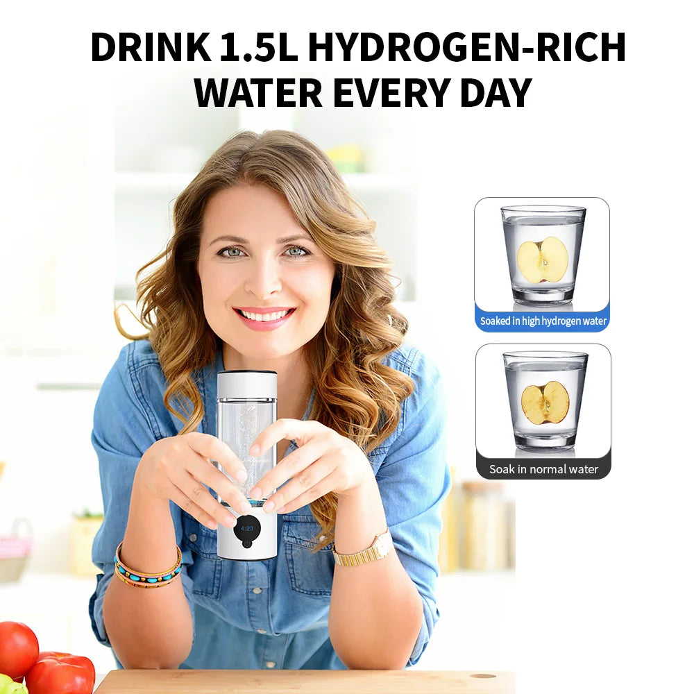 SUYZEKO Hydrogen Water Cup 6000ppb H2 Generator – 390ml Hydrogen Water Generator Qst
