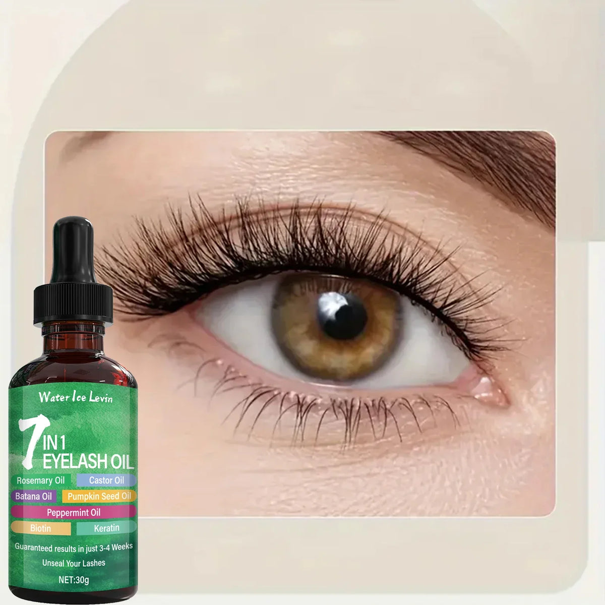 7-in-1 Eyelash Growth Oil | Bee Venom, Collagen & Castor Oil Eyelash Growth Serum Qme