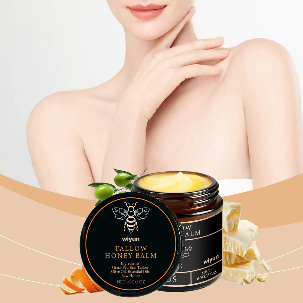Grass Fed Beef Tallow & Raw Honey Moisturizing Balm Moisturizing Balm Cream Qst